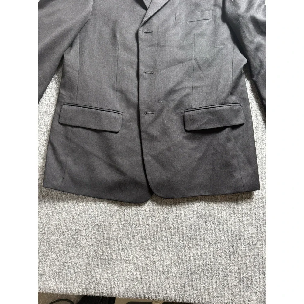 Black Blazer Jacket 3 Button Tailored Work Office Suit Jacket Corpcore